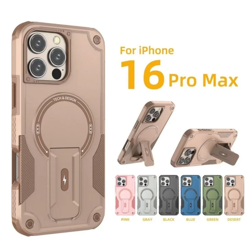For Iphone 16 Case 16Pro Max Heavy Duty Armor Bracket Strong Magnetic Wireless Charging Phone Anti-Fingerprint Phone Cover
For Iphone 16 Case 16Pro Max Heavy Duty Armor Bracket Strong Magnetic Wireless Charging Phone Anti-Fingerprint Phone Cover