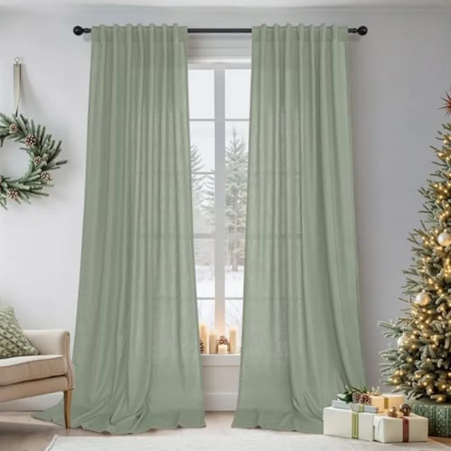 Curtains 96 Inch Long for Boys Bedroom 2 Panels Back Tab Pocket Light Filtering Semi Sheer Cotton Textured Flax Light Curtain f
Curtains 96 Inch Long for Boys Bedroom 2 Panels Back Tab Pocket Light Filtering Semi Sheer Cotton Textured Flax Light Curtain f