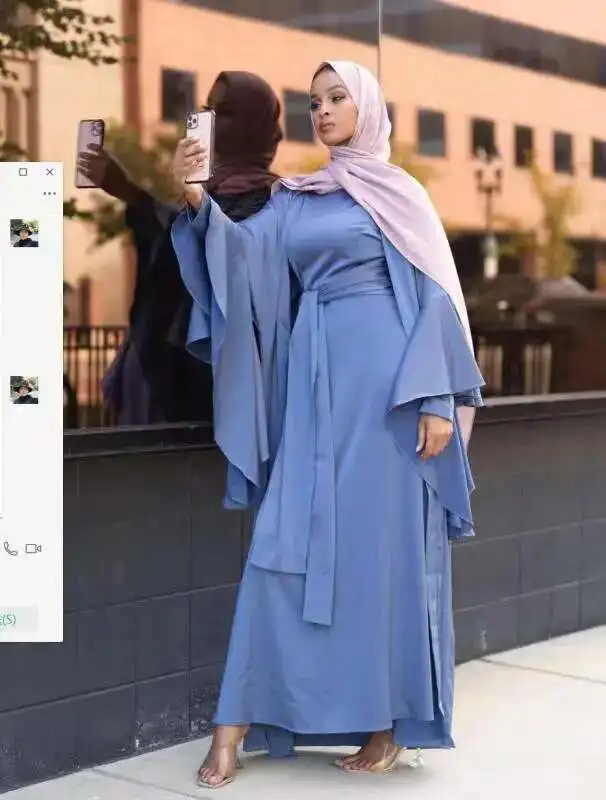 New Fashion Satin Long-sleeved Dress Plus Muslim Cardigan Suit 1925 Long Dress Robe Abaya Ramadan Dubai Luxury Islam Elegant
New Fashion Satin Long-sleeved Dress Plus Muslim Cardigan Suit 1925 Long Dress Robe Abaya Ramadan Dubai Luxury Islam Elegant