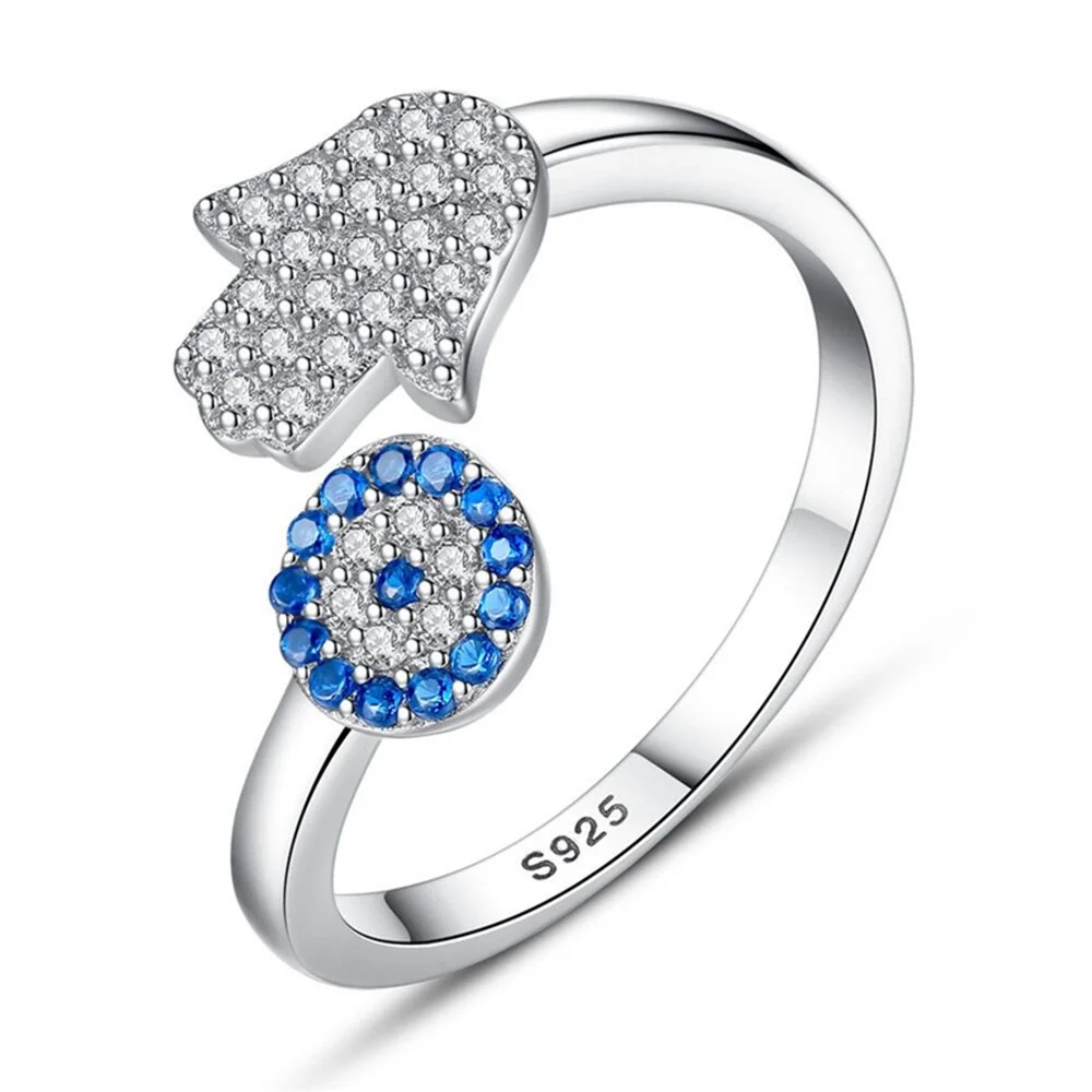Trendy 925 Sterling Silver Evil Eye Crystal Adjustable Rings For Women Party Fashion Jewelry Anniversary Gift Wholesale
Trendy 925 Sterling Silver Evil Eye Crystal Adjustable Rings For Women Party Fashion Jewelry Anniversary Gift Wholesale
