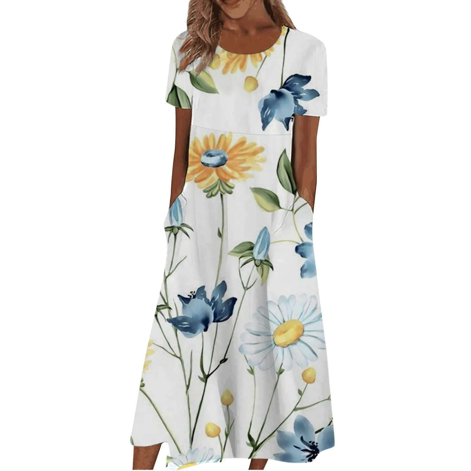 Women'S Casual Print Crew Neck Slim Dress Printed Floral Casual Short Sleeve Loose Dress Bohemian Dress Women Loose Summer Dress
Women'S Casual Print Crew Neck Slim Dress Printed Floral Casual Short Sleeve Loose Dress Bohemian Dress Women Loose Summer Dress