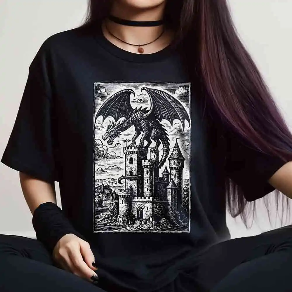 Medieval Vintage Dragon Castle Printed T-Shirt Gothic Fantasy Unisex Short-sleeved Retro Street Y2K Casual Fashion Tops Clothing
Medieval Vintage Dragon Castle Printed T-Shirt Gothic Fantasy Unisex Short-sleeved Retro Street Y2K Casual Fashion Tops Clothing