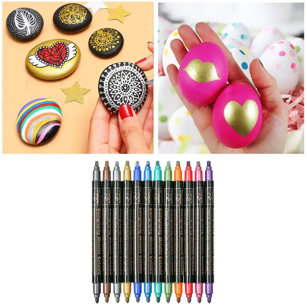 12 Tip Metallic Pens Rock Painting DIY Making Marker Pens Tools
12 Tip Metallic Pens Rock Painting DIY Making Marker Pens Tools
