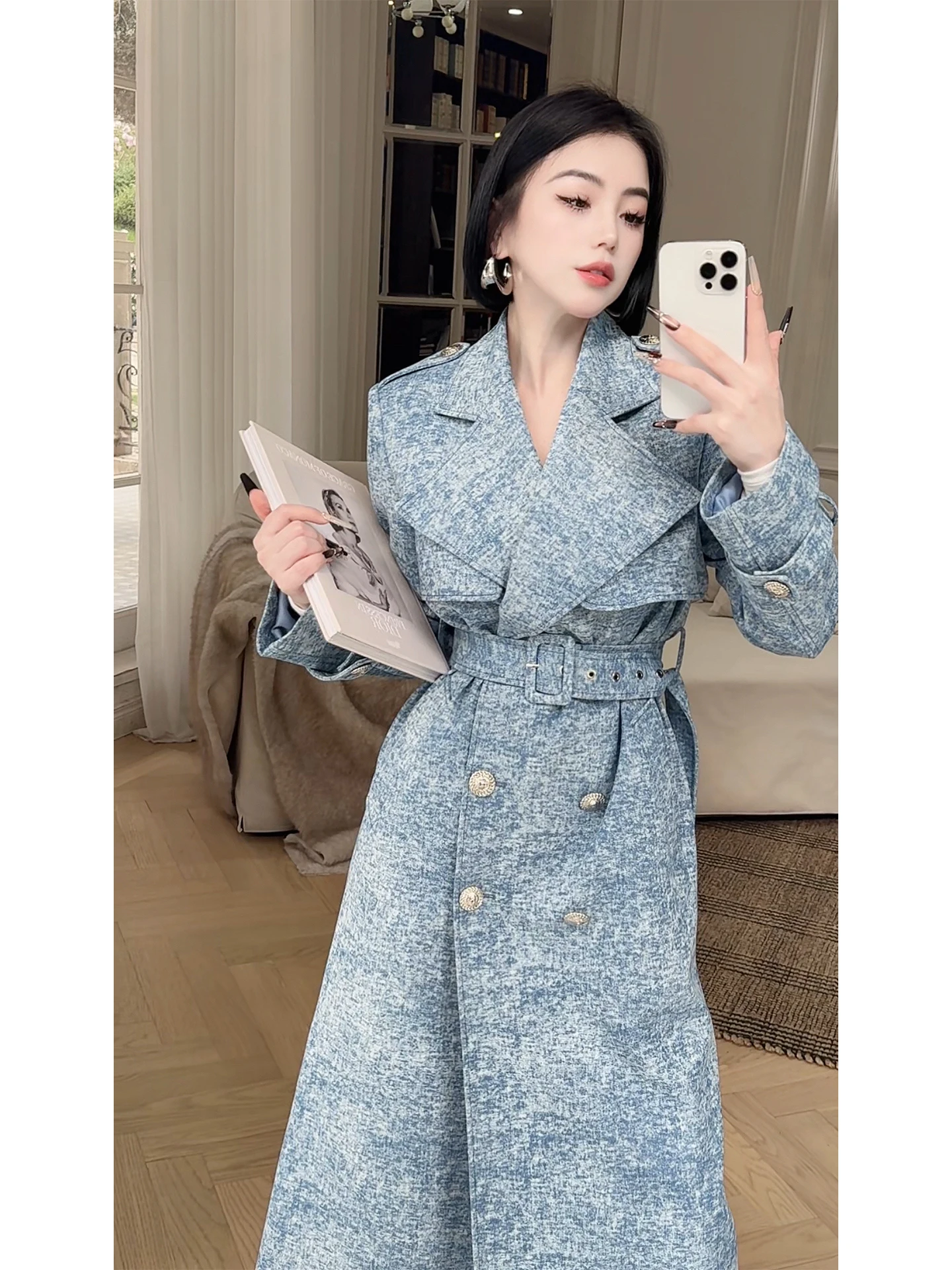 LYXJ Rio Blue Women's Long Coat 2026 New Spring Blue Luxury Fashionable Denim Jacket Commute OL Style Slim Fit Cotton Polyester
LYXJ Rio Blue Women's Long Coat 2026 New Spring Blue Luxury Fashionable Denim Jacket Commute OL Style Slim Fit Cotton Polyester
