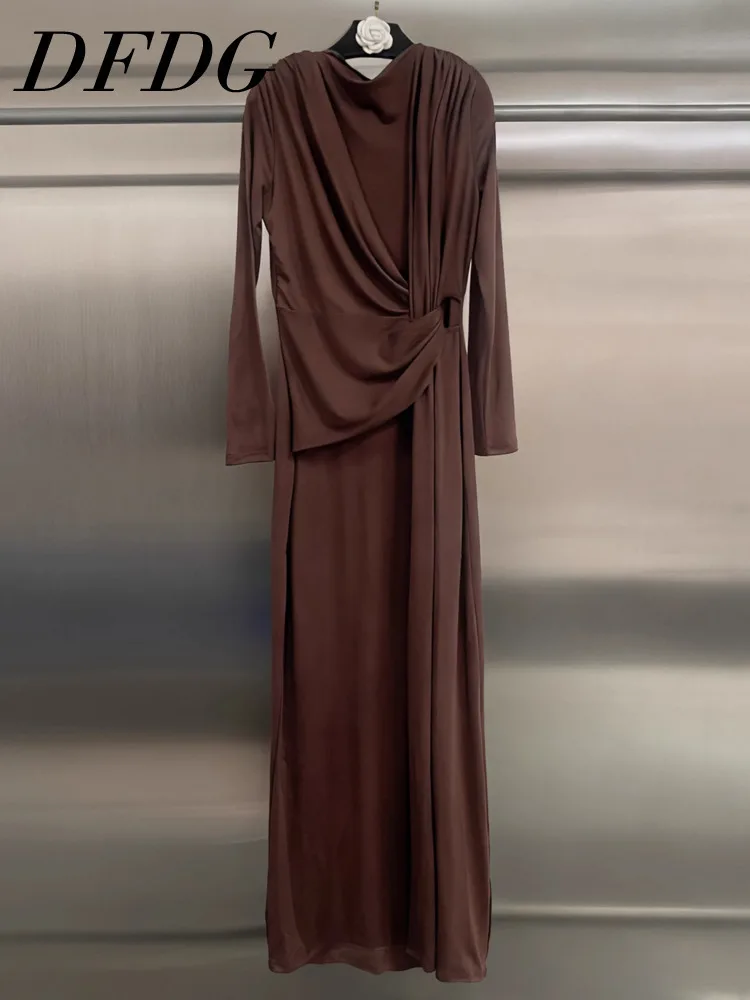 DFDG женское утягивающее вечернее элегантное облегающее платье из нержавеющей стали с длинными рукавами и нерегулярными оборками, дизайнерское коктейльное вечернее платье на талии
DFDG женское утягивающее вечернее элегантное облегающее платье из нержавеющей стали с длинными рукавами и нерегулярными оборками, дизайнерское коктейльное вечернее платье на талии