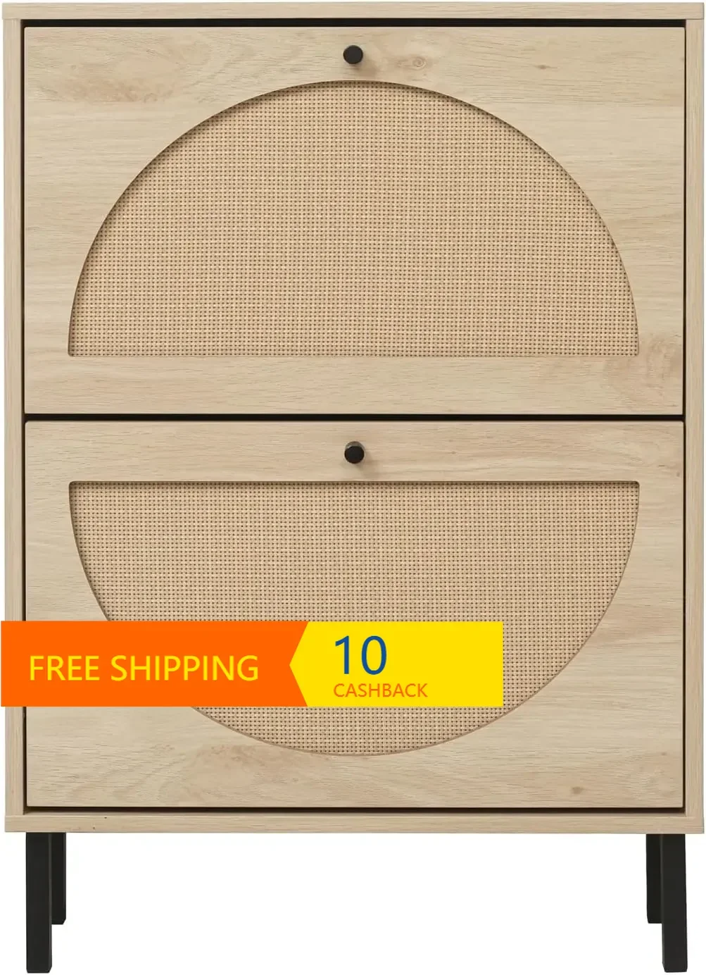 Rattan Shoe Cabinet with 2 Flip Drawers, Narrow Hidden Entrance Hallway Free Standing Shoe Rack for Heels, Slippers (Natural)
Rattan Shoe Cabinet with 2 Flip Drawers, Narrow Hidden Entrance Hallway Free Standing Shoe Rack for Heels, Slippers (Natural)