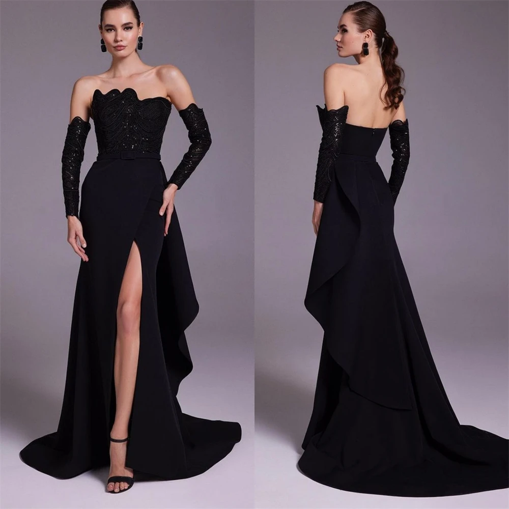 Customized Simple Strapless Sheath Cocktail Sequin Fold S Occasion Evening Gown vestidos de fiesta para mujer
Customized Simple Strapless Sheath Cocktail Sequin Fold S Occasion Evening Gown vestidos de fiesta para mujer