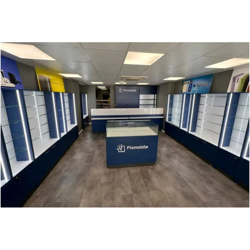 Custom, cell phone accessories shop interior fixtures wall display showcase with LED lights mobile phone shop showcase design
Custom, cell phone accessories shop interior fixtures wall display showcase with LED lights mobile phone shop showcase design