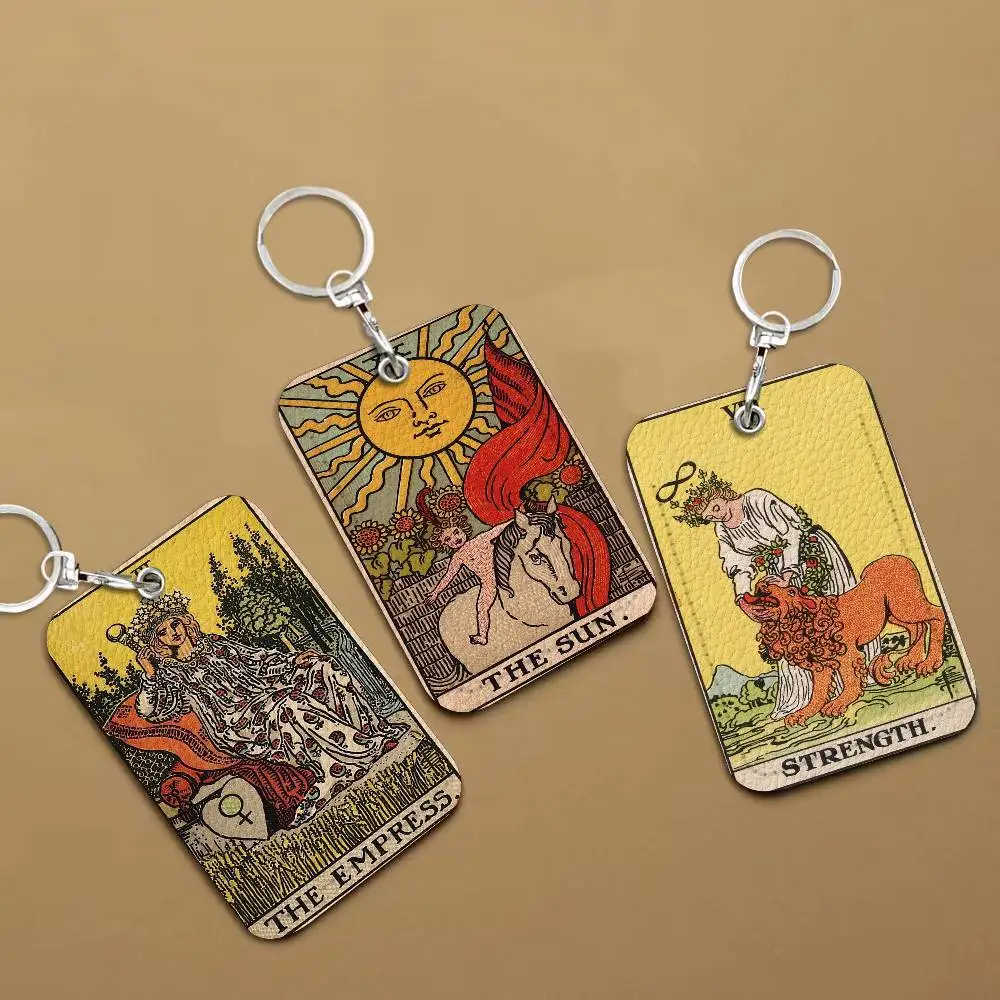 Magician Tarot Sun Empress Priestess Personalised Leather Card Holder Keychain Fits Bank Subway Bus Cards
Magician Tarot Sun Empress Priestess Personalised Leather Card Holder Keychain Fits Bank Subway Bus Cards