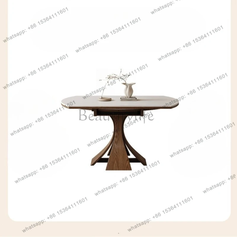 Modern simple medium and ancient style solid wood rock slab dining table square and small apartment retractable dining table
Modern simple medium and ancient style solid wood rock slab dining table square and small apartment retractable dining table