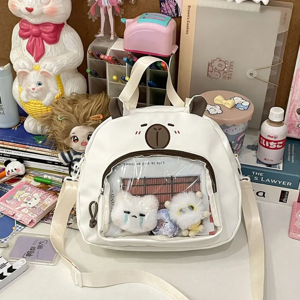 Portable Japanese Style Capybara Shoulder Bag Harajuku Pvc Transparent Itabag Large Capacity Casual Canvas Tote Bag Daily
Portable Japanese Style Capybara Shoulder Bag Harajuku Pvc Transparent Itabag Large Capacity Casual Canvas Tote Bag Daily