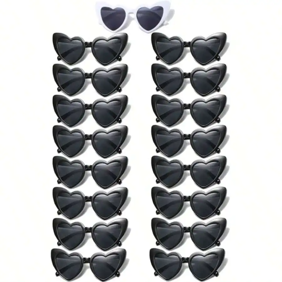 17pcs Heart Shape Fashion Sunglasses Set For Wedding Birthday Party Photo Props
17pcs Heart Shape Fashion Sunglasses Set For Wedding Birthday Party Photo Props