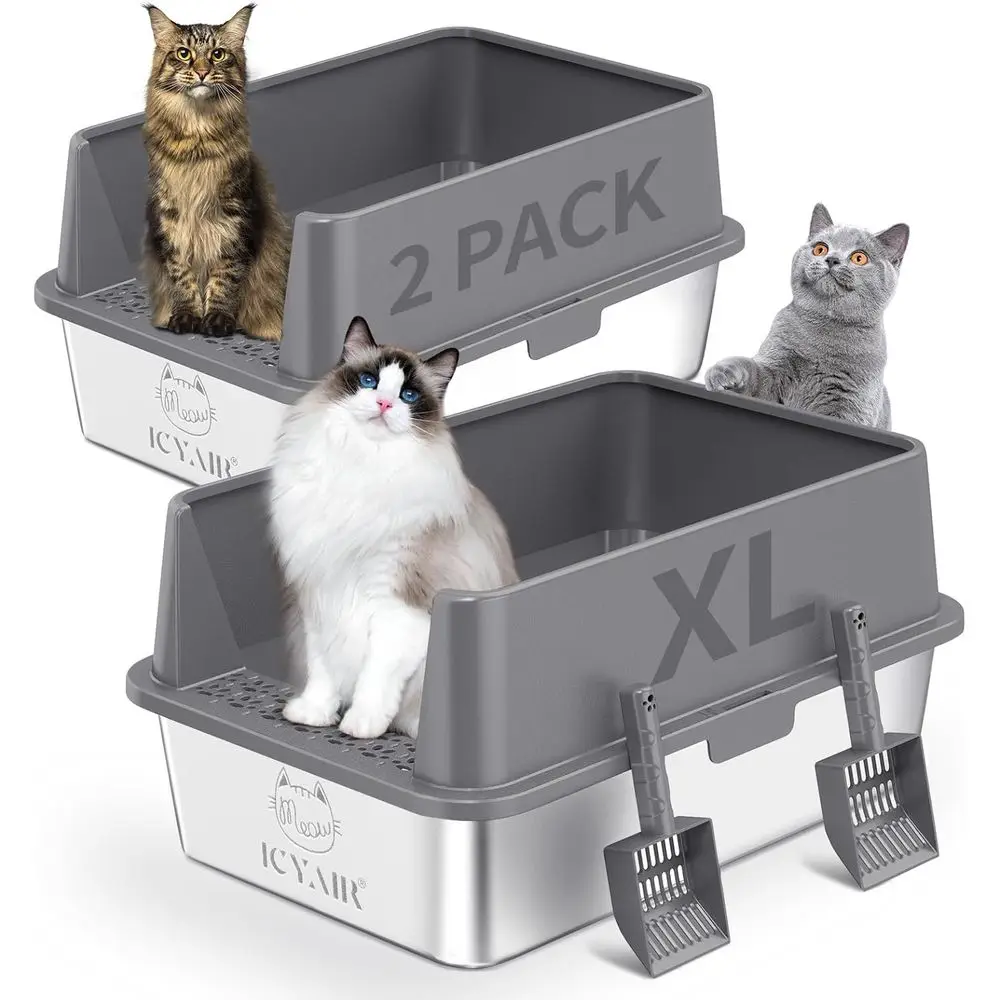 Extra Large XL Metal Cat Litter Box with High Sides, Lid, Anti-Leakage, Non-Stick, Odor Control, Scoop Included
Extra Large XL Metal Cat Litter Box with High Sides, Lid, Anti-Leakage, Non-Stick, Odor Control, Scoop Included