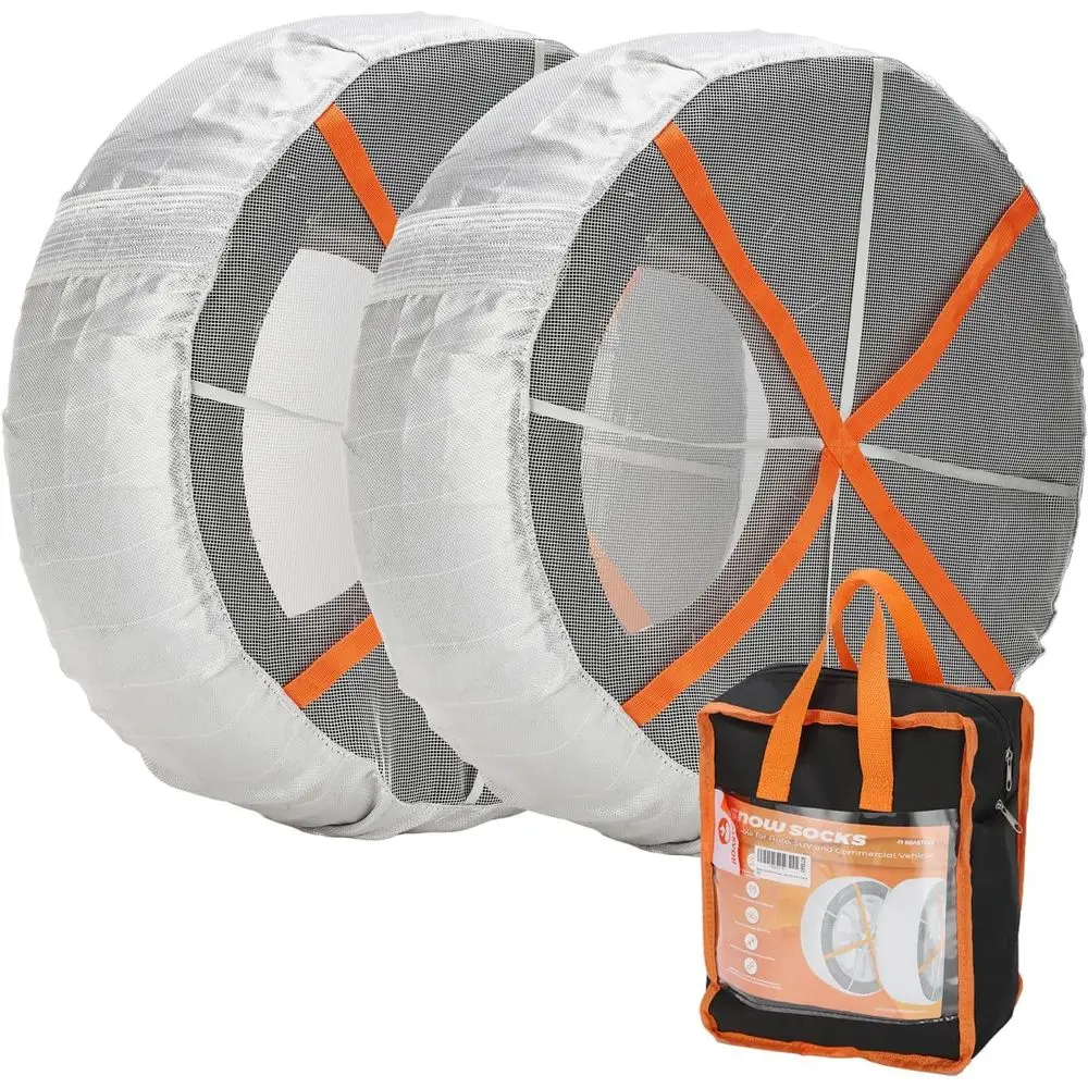 Automotive Snow Socks for Tires - Efficient Grip Alternative for Tire Snow Chain,Size L, Pack of 2
Automotive Snow Socks for Tires - Efficient Grip Alternative for Tire Snow Chain,Size L, Pack of 2