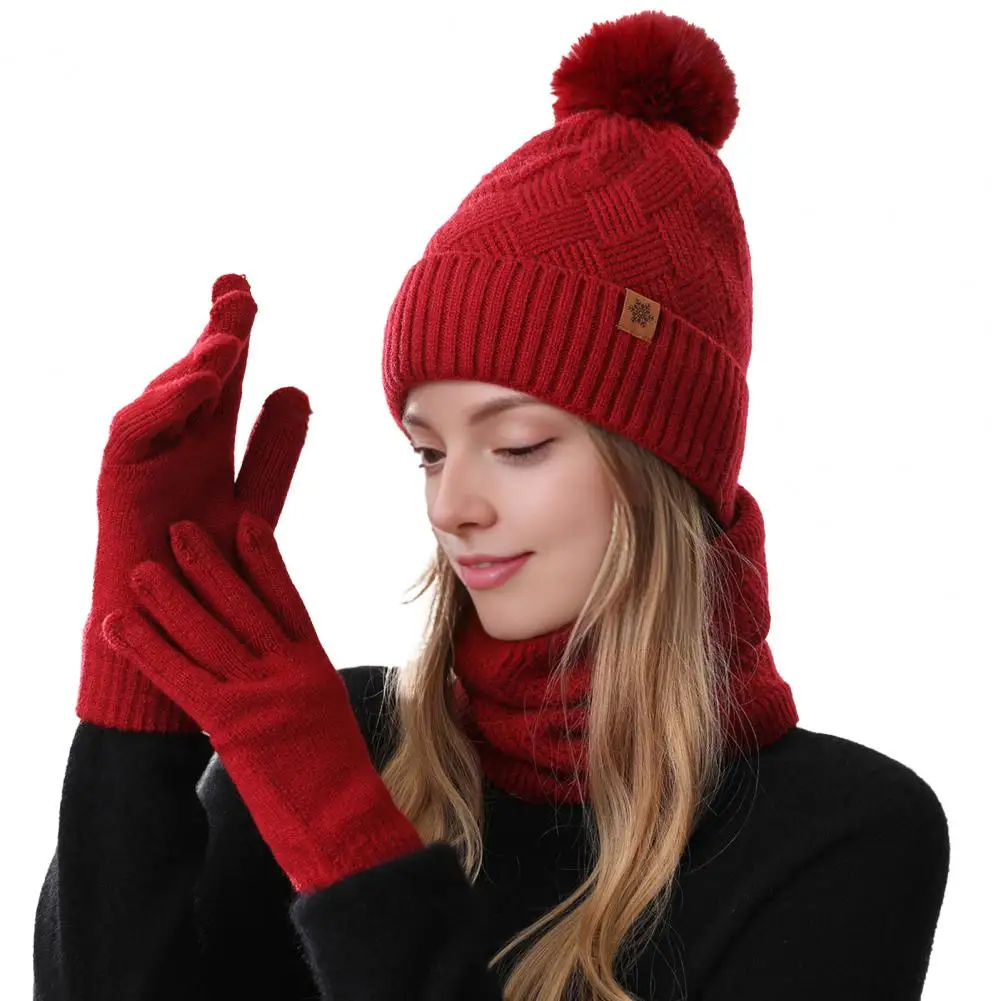 3Pcs/Set Women Hat Scarf Gloves Set Plush Ball Hat Cold Protection Double-Layer Scarf Touchscreen Gloves Set Ski Cycling Gear
3Pcs/Set Women Hat Scarf Gloves Set Plush Ball Hat Cold Protection Double-Layer Scarf Touchscreen Gloves Set Ski Cycling Gear