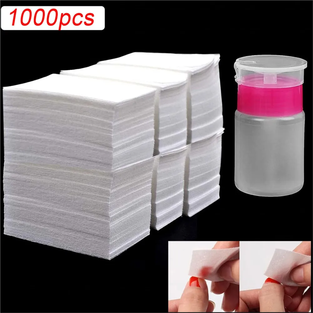 1000Pcs 100% Nail Cotton Pads & 1*Pull-Down Pump Dispenser Bottle Lint Free Non-Woven Nail Gel Polish Remover Wipes Supplies F5%
1000Pcs 100% Nail Cotton Pads & 1*Pull-Down Pump Dispenser Bottle Lint Free Non-Woven Nail Gel Polish Remover Wipes Supplies F5%