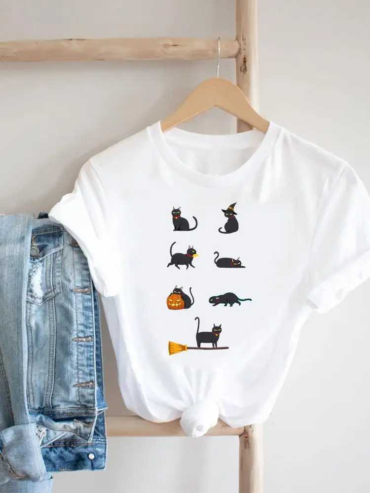Halloween Print T-shirt Top Thanksgiving Fall Autumn Graphic T Shirt Cat Cartoon Lovely 90s Clothing Trend Women Fashion Tee
Halloween Print T-shirt Top Thanksgiving Fall Autumn Graphic T Shirt Cat Cartoon Lovely 90s Clothing Trend Women Fashion Tee