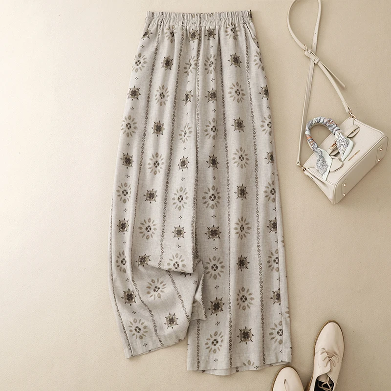 Slimming Large Size Artistic Loose Summer New Print Micro Flared Pants Versatile Casual Bamboo Cotton Ladies Trousers
Slimming Large Size Artistic Loose Summer New Print Micro Flared Pants Versatile Casual Bamboo Cotton Ladies Trousers