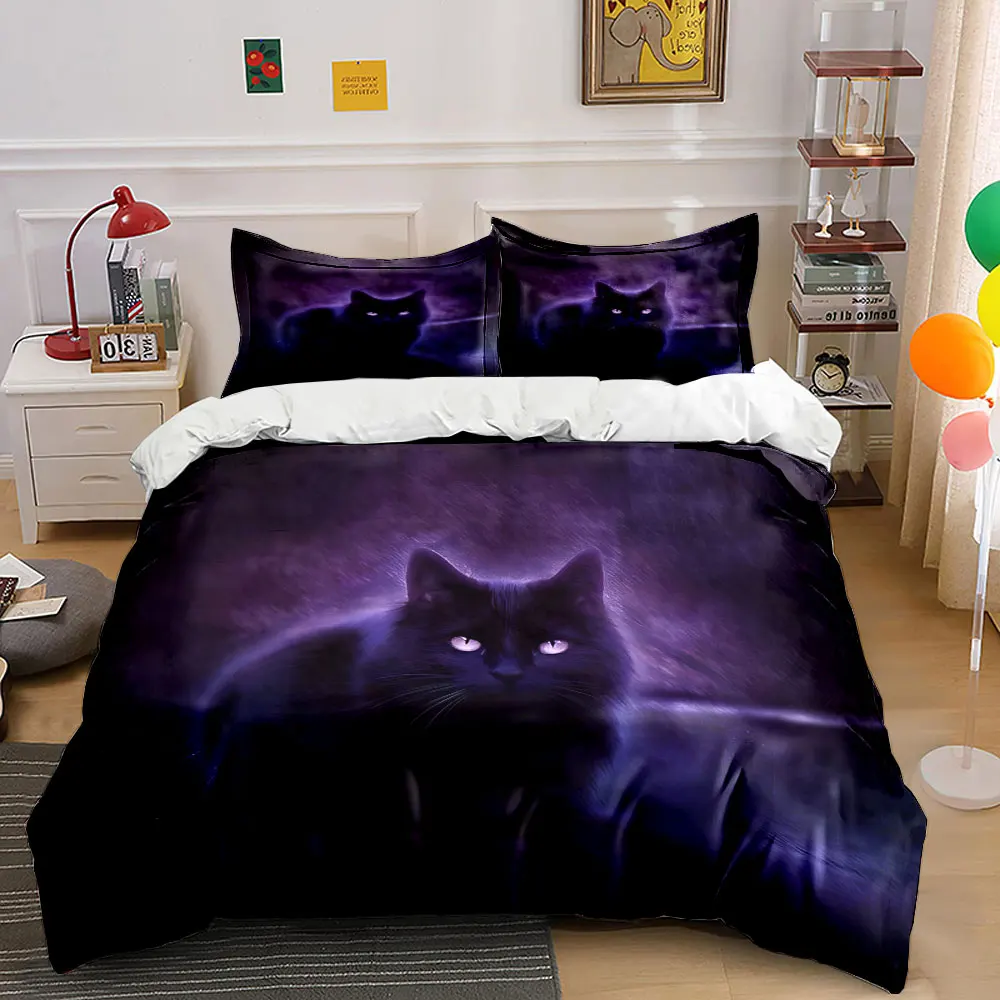 Mysterious glowing black cat gazes Printed Duvet Cover Set 1 Duvet Cover+2 Pillowcase Multi Size Bedroom Bedding Decor
Mysterious glowing black cat gazes Printed Duvet Cover Set 1 Duvet Cover+2 Pillowcase Multi Size Bedroom Bedding Decor