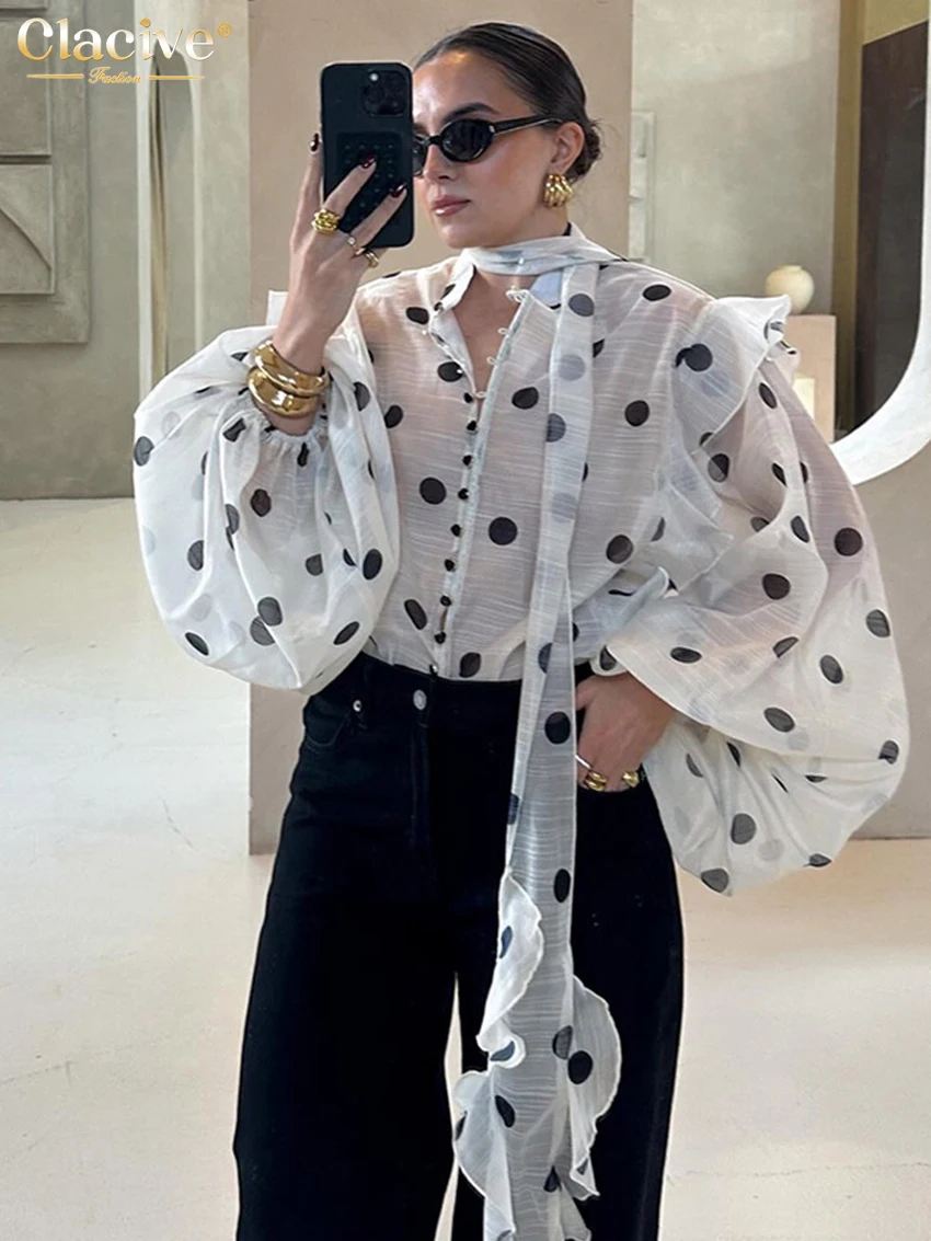 Clacive Sexy Loose Print Women's Shirt 2025 Fashion Stand Collar Long Sleeve Shirts Elegant Classic Ruffle Tops Female Clothing
Clacive Sexy Loose Print Women's Shirt 2025 Fashion Stand Collar Long Sleeve Shirts Elegant Classic Ruffle Tops Female Clothing