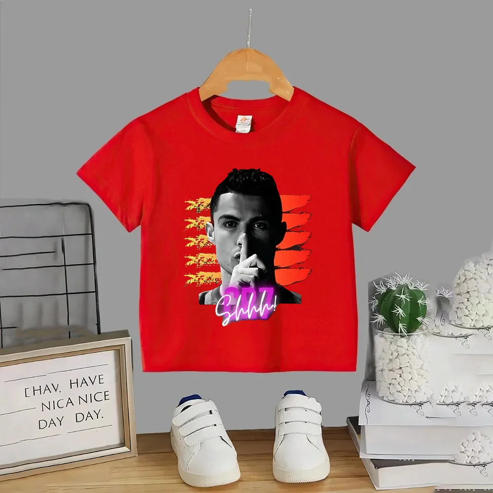 Football Star Cristiano Ronaldo T-Shirt Summer 3-14y Kids Clothes Comfortable Fashion Tops Breathable Teen Football Jersey
Football Star Cristiano Ronaldo T-Shirt Summer 3-14y Kids Clothes Comfortable Fashion Tops Breathable Teen Football Jersey