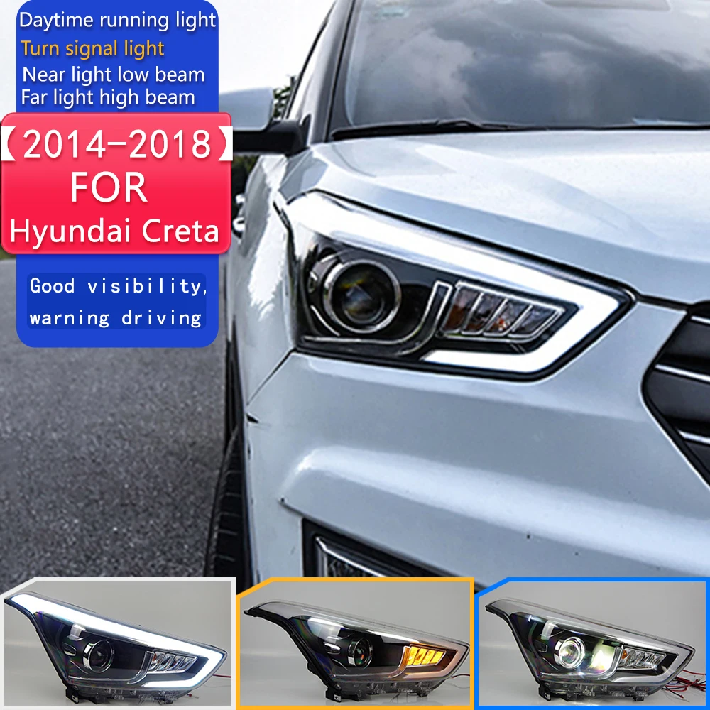Car Styling Head Lamp for Hyundai Creta Headlights 2014-2018 New IX25 LED Headlight DRL Hid Bi Xenon Auto Accessories 
Car Styling Head Lamp for Hyundai Creta Headlights 2014-2018 New IX25 LED Headlight DRL Hid Bi Xenon Auto Accessories