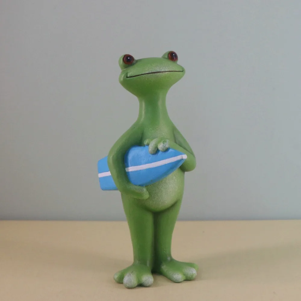 Animal Model Resin Vacation Frog Statue Funny Cute Style Surfing Frog Statue Handmade Swimming Frog Figurine Garden Patio Decor
Animal Model Resin Vacation Frog Statue Funny Cute Style Surfing Frog Statue Handmade Swimming Frog Figurine Garden Patio Decor