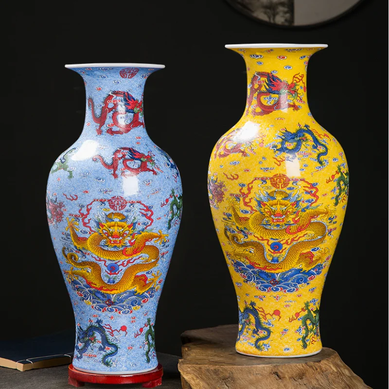 36cm large sizeJingdezhen Ceramic Nine Dragons Glow Vase New Chinese Home Decoration Living Room Antique Decoration
36cm large sizeJingdezhen Ceramic Nine Dragons Glow Vase New Chinese Home Decoration Living Room Antique Decoration