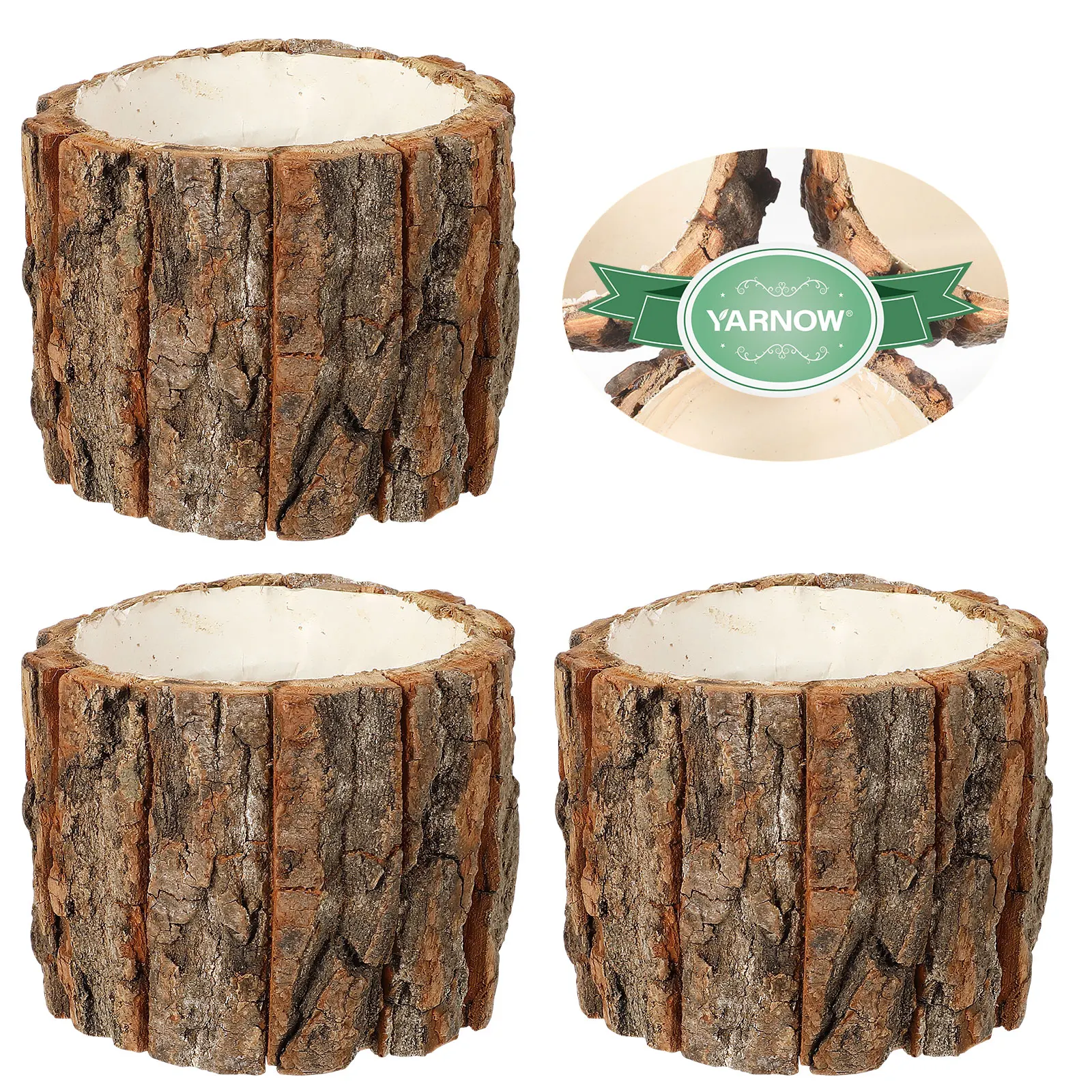 3 pcs Waterproof Tree Bark Flower Bucket Pots Wood Planter Container Small Plant Pots Garden Supplies
3 pcs Waterproof Tree Bark Flower Bucket Pots Wood Planter Container Small Plant Pots Garden Supplies
