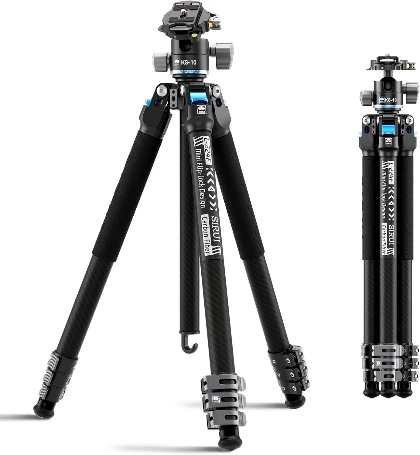 SIRUI L-224FL Carbon Fiber Travel Tripod with KS-10 Low Profile Ball Head Max Load 33lbs
SIRUI L-224FL Carbon Fiber Travel Tripod with KS-10 Low Profile Ball Head Max Load 33lbs