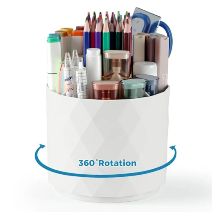 Desk Pencil Pen Holder 5 Slots 360-Degree Rotating Desk Organizer Diamond Pattern Desktop Storage Stationery Supplies Organizer
Desk Pencil Pen Holder 5 Slots 360-Degree Rotating Desk Organizer Diamond Pattern Desktop Storage Stationery Supplies Organizer