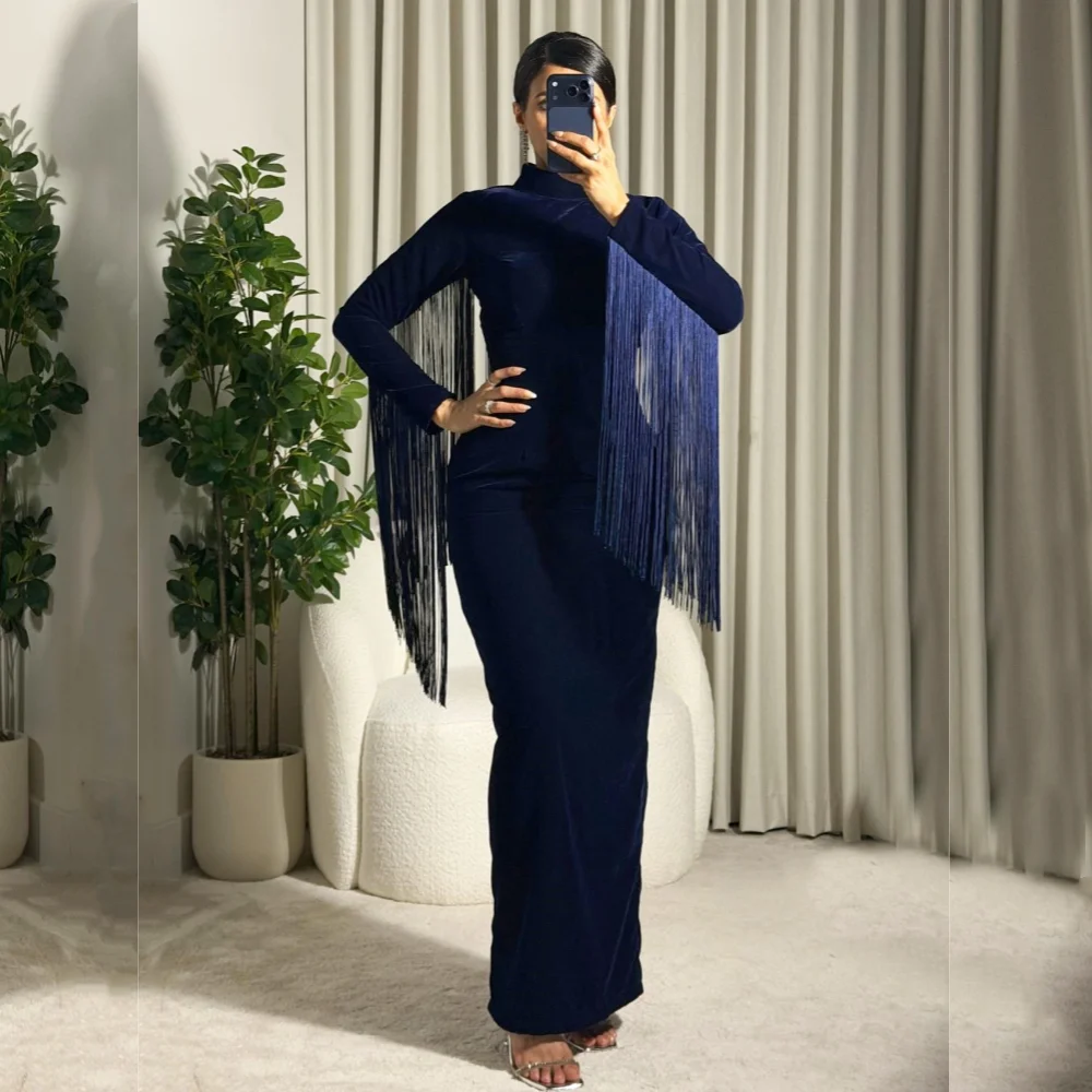 Индивидуальный пошив: Высококачественное вечернее платье с бахромой, длинными рукавами, высоким воротником, для особых случаев, элегантное, для вечеринок
Индивидуальный пошив: Высококачественное вечернее платье с бахромой, длинными рукавами, высоким воротником, для особых случаев, элегантное, для вечеринок