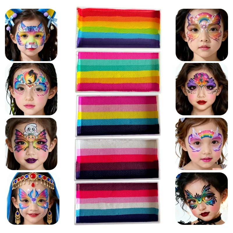 New 30g Rainbow Face Painting Split Cake Waterbased Body Paint Pigment Friendly For Kids Non Toxic Party Holiday DIY Makeup
New 30g Rainbow Face Painting Split Cake Waterbased Body Paint Pigment Friendly For Kids Non Toxic Party Holiday DIY Makeup