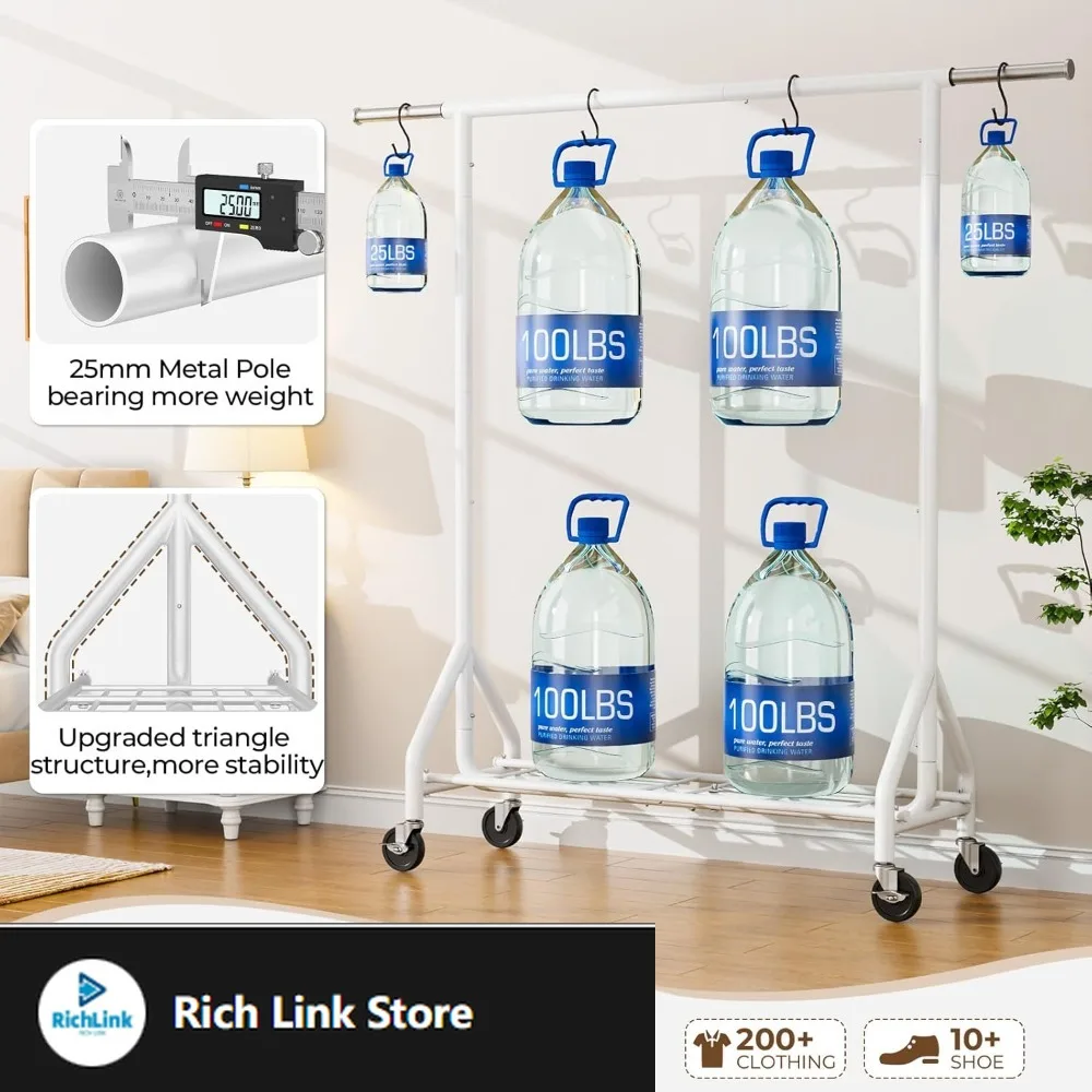Heavy Duty Clothes Rack Load 450 LBS, Metal Garment Rack, Standing Rolling Clothing Rack for Hanging Clothes with Sturdy Wheels
Heavy Duty Clothes Rack Load 450 LBS, Metal Garment Rack, Standing Rolling Clothing Rack for Hanging Clothes with Sturdy Wheels