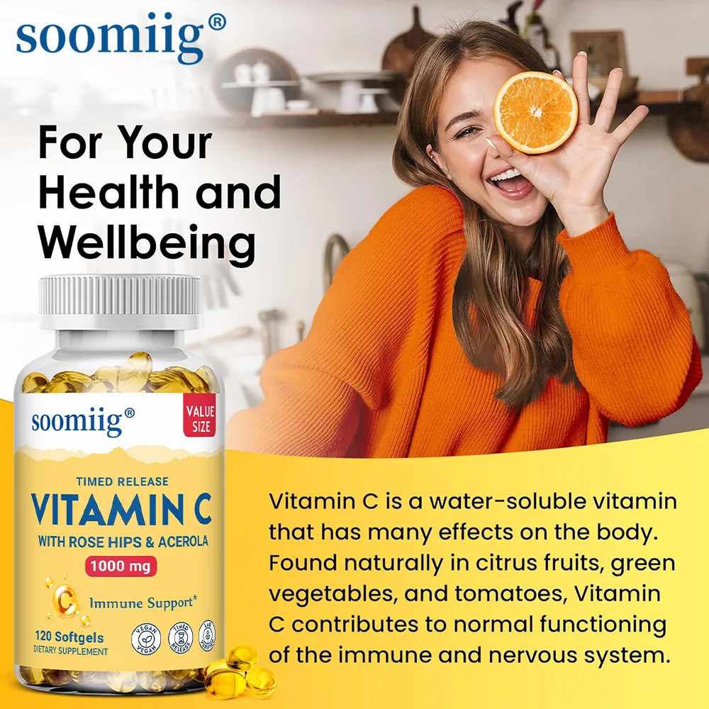 Vitamin C Capsules - Immune Support, Collagen Production, Calcium & Iron Absorption, Healthy Metabolism
Vitamin C Capsules - Immune Support, Collagen Production, Calcium & Iron Absorption, Healthy Metabolism
