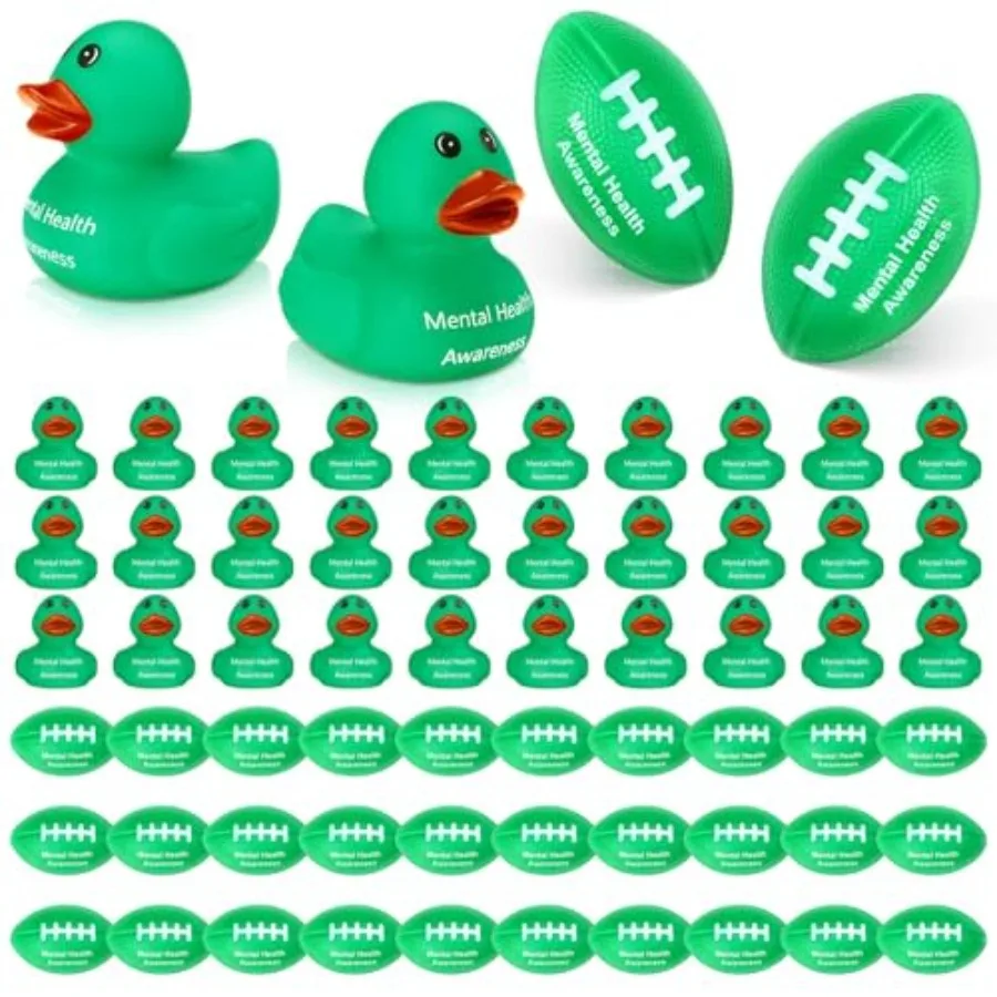 200 Pcs Mental Health Awareness Items: Green Rubber Duck Mini Football Stress Balls for FundraiserAnxiety Relief, Stigma Reduct
200 Pcs Mental Health Awareness Items: Green Rubber Duck Mini Football Stress Balls for FundraiserAnxiety Relief, Stigma Reduct