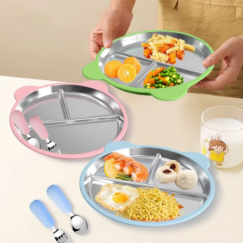 Bear Shape Suction Cup Dining Plate 3 Grids Silicone Bottom Sucker Children Dishes Non-Slip 304 Stainless Steel Snack Bowl
Bear Shape Suction Cup Dining Plate 3 Grids Silicone Bottom Sucker Children Dishes Non-Slip 304 Stainless Steel Snack Bowl