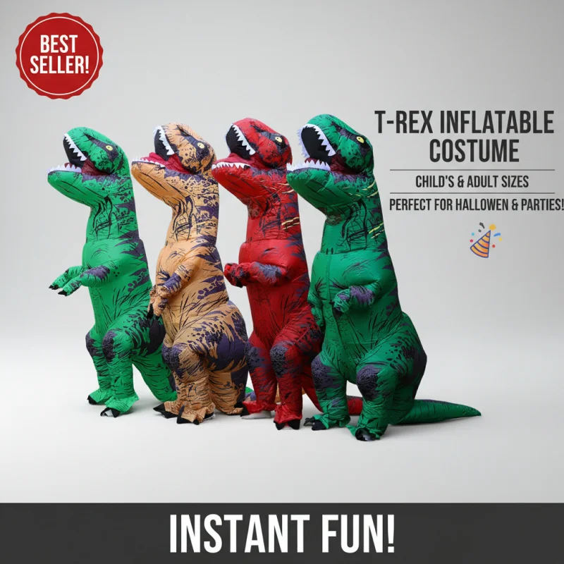 ☆YunCos Inflatable T-Rex Dinosaur Costume for Kids & Adults, Halloween Party Mascot Outfit, Unisex Role-Playing Set☆
☆YunCos Inflatable T-Rex Dinosaur Costume for Kids & Adults, Halloween Party Mascot Outfit, Unisex Role-Playing Set☆