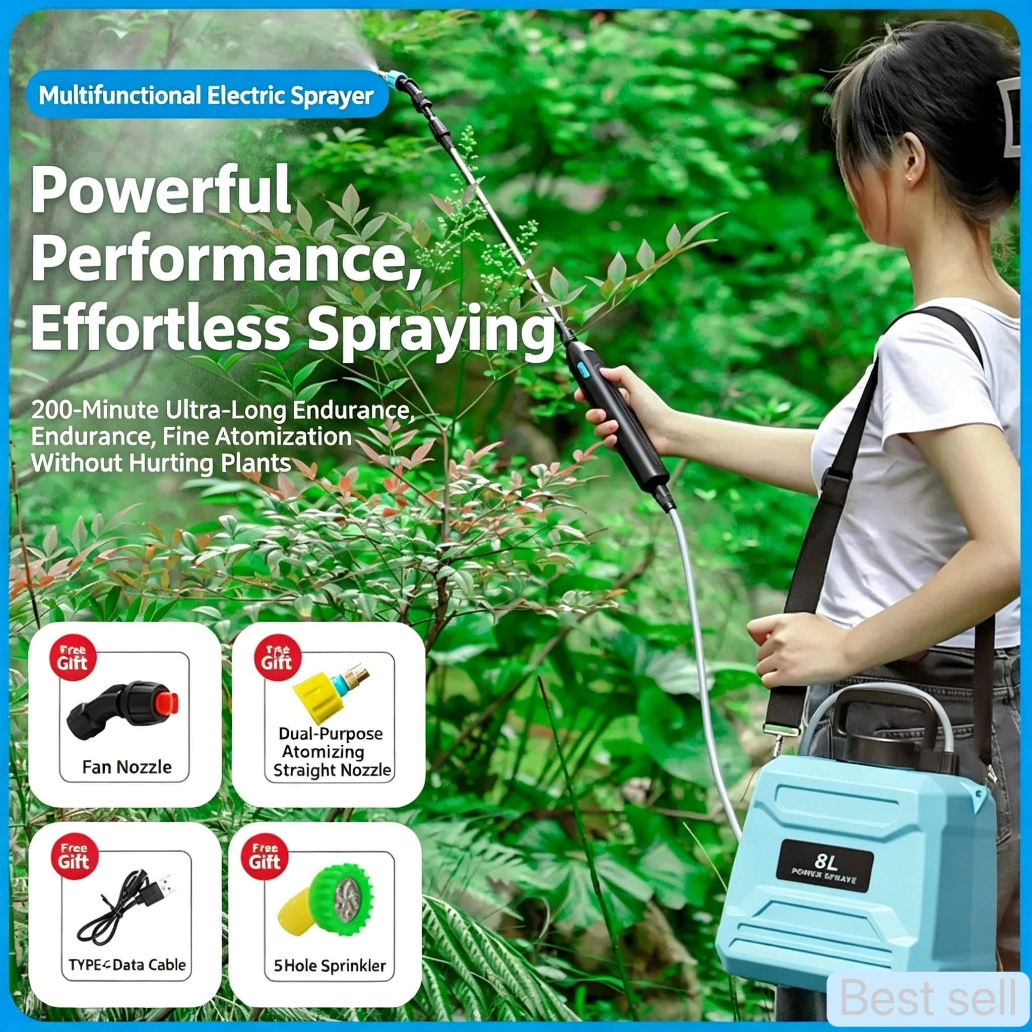 Electric 5/8L Garden Sprayer Rechargeable High-Pressure Water & Plant Care Sprayer for Agriculture, Garden & Flower Care
Electric 5/8L Garden Sprayer Rechargeable High-Pressure Water & Plant Care Sprayer for Agriculture, Garden & Flower Care