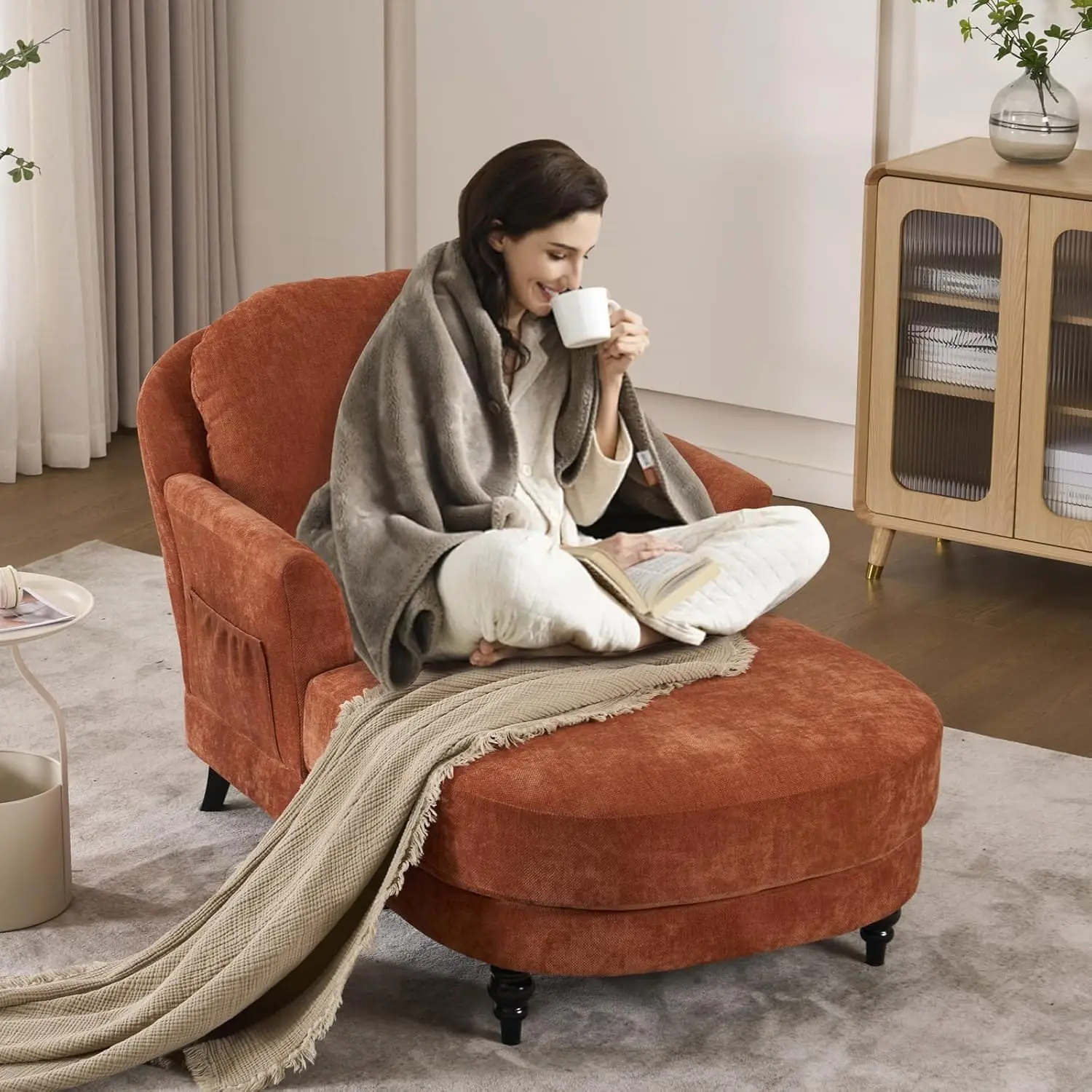 Chaise Lounge Chair Indoor, 59.8"Oversized Couch Reading Chairs, Chenille Comfortable Deep Sleeping Single Sofa, Upholstered Mod
Chaise Lounge Chair Indoor, 59.8"Oversized Couch Reading Chairs, Chenille Comfortable Deep Sleeping Single Sofa, Upholstered Mod