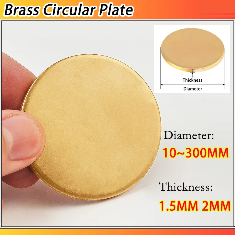 Brass Disc Plate H62 Brass Round Plate Gasket Parts 1~4pcs Thickness:1.5mm 2mm Diameter:10/15/20/25/30/35/40/45/50/55/60~300mm
Brass Disc Plate H62 Brass Round Plate Gasket Parts 1~4pcs Thickness:1.5mm 2mm Diameter:10/15/20/25/30/35/40/45/50/55/60~300mm