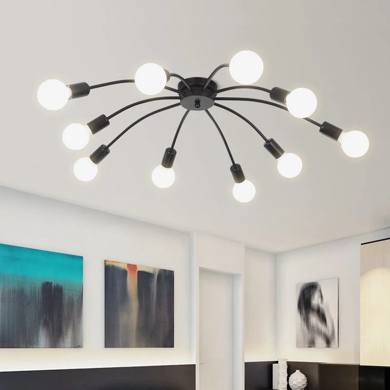 Industrial Style 10 Bulbs Living Room Lighting LED Ceiling Light Creative LED Ceiling Lamp 3000K 6000K E26 Base LED Chandelier
Industrial Style 10 Bulbs Living Room Lighting LED Ceiling Light Creative LED Ceiling Lamp 3000K 6000K E26 Base LED Chandelier