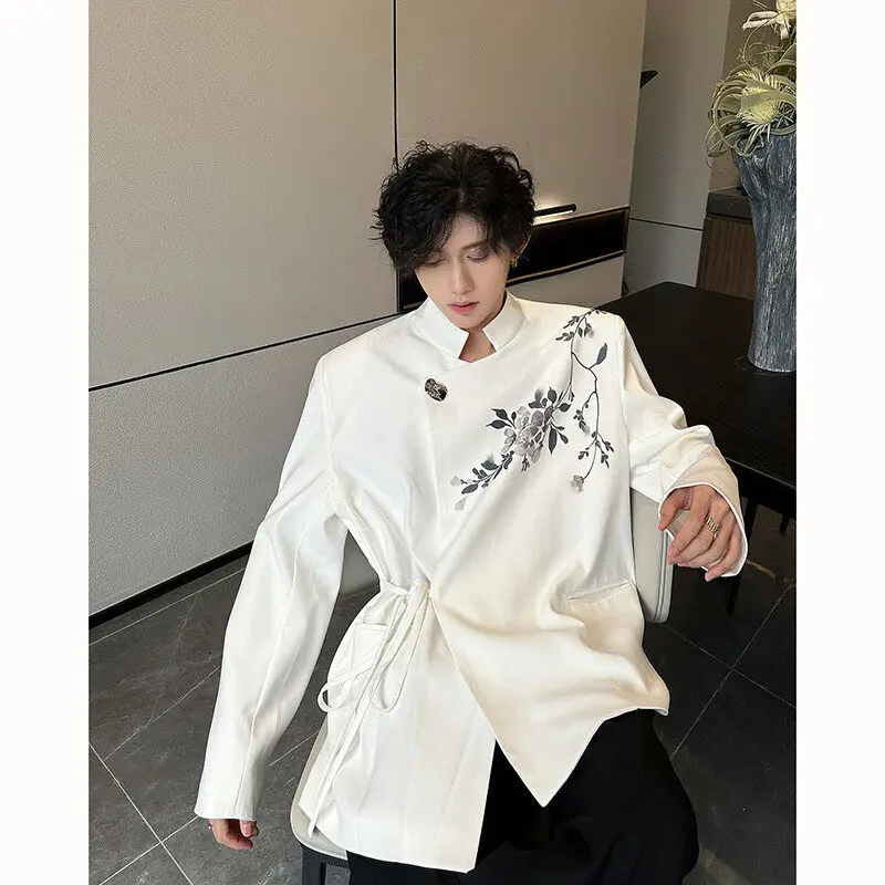 New Chinese Sle Men's Single-breasted Jaet Stand Collar White oulder Pad Retro Wealthy Sle Casual Faion Urban Outfit
New Chinese Sle Men's Single-breasted Jaet Stand Collar White oulder Pad Retro Wealthy Sle Casual Faion Urban Outfit