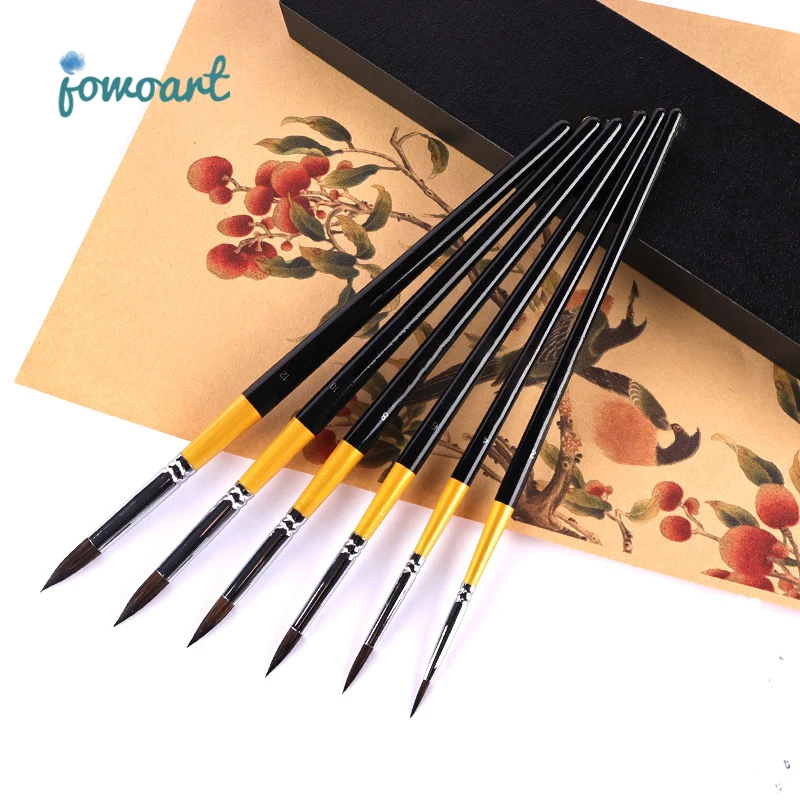Animal hair watercolor short birch rod oil paint brush round head beginner acrylic 6 pcs set row pen Professional painting tools
Animal hair watercolor short birch rod oil paint brush round head beginner acrylic 6 pcs set row pen Professional painting tools