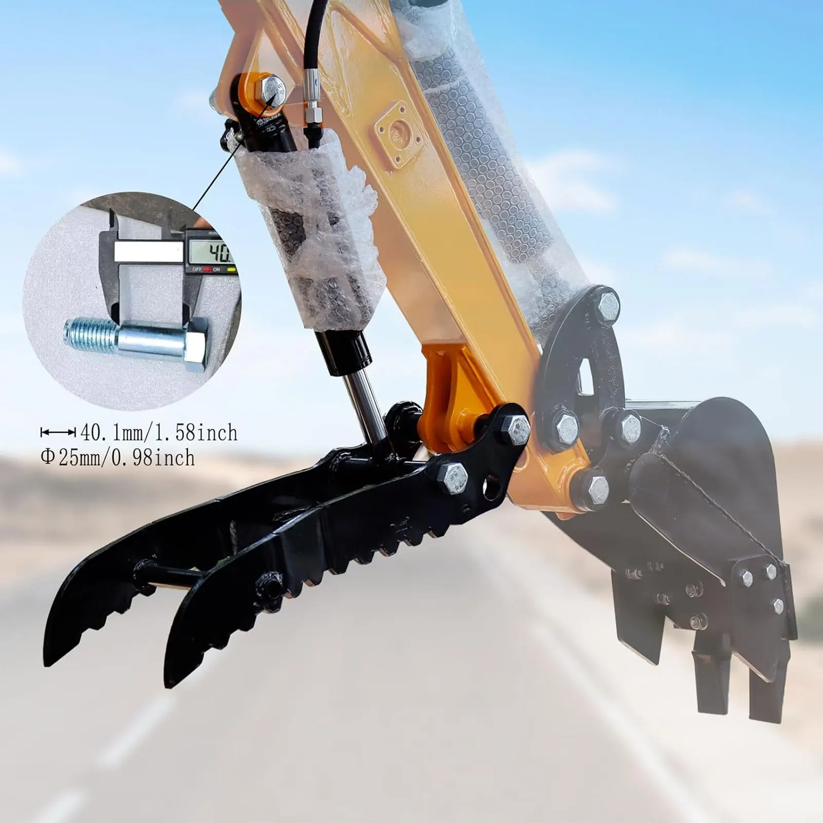 Excavator Hydraulic Thumb Clip Mn Steel Mini Excavator Single Hole Hydraulic Thumb Clip with 2pcs M14 Hose
Excavator Hydraulic Thumb Clip Mn Steel Mini Excavator Single Hole Hydraulic Thumb Clip with 2pcs M14 Hose