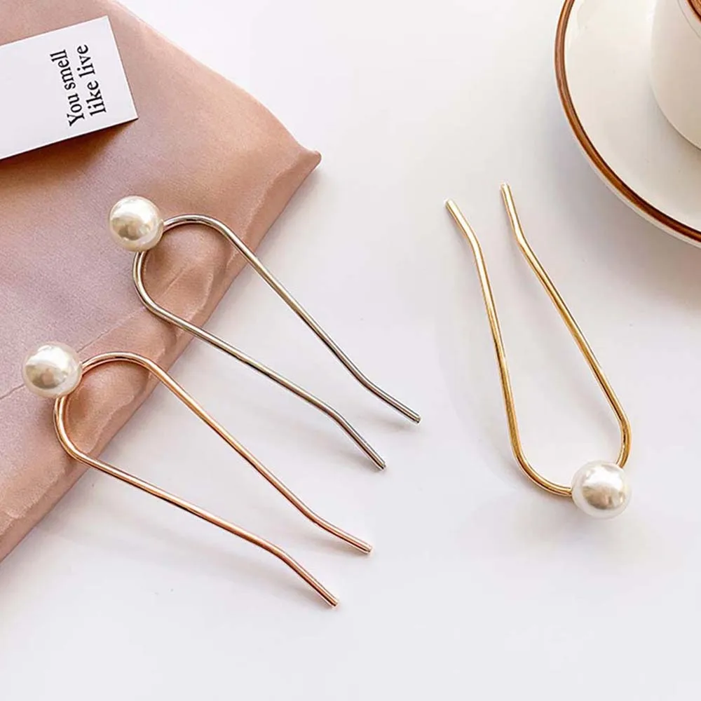 New Style Small Fresh For Women Alloy Simple Hair Stick U Shape Hair Accessories Pearl Hairpin
New Style Small Fresh For Women Alloy Simple Hair Stick U Shape Hair Accessories Pearl Hairpin