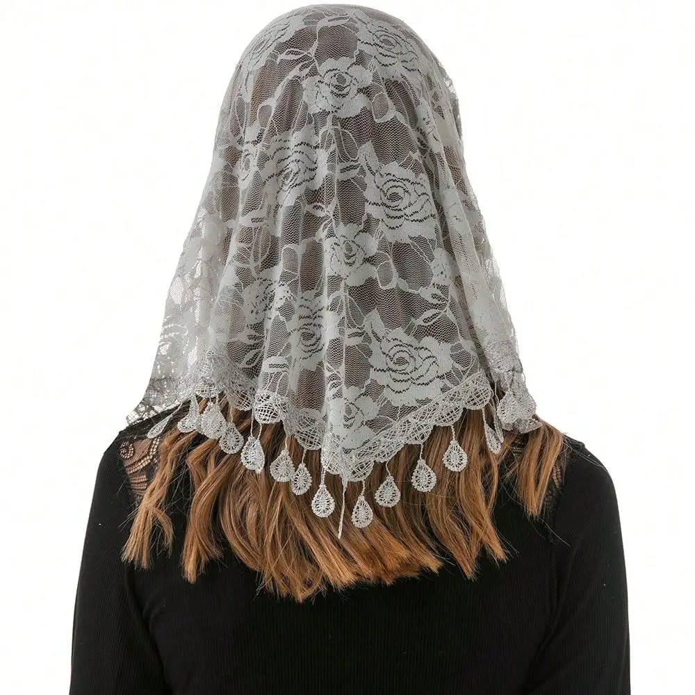 Mass Veil Triangle Mantilla Cathedral Head Covering Chapel Veil Lace Shawl Latin Scarf Colorname Gray
Mass Veil Triangle Mantilla Cathedral Head Covering Chapel Veil Lace Shawl Latin Scarf Colorname Gray