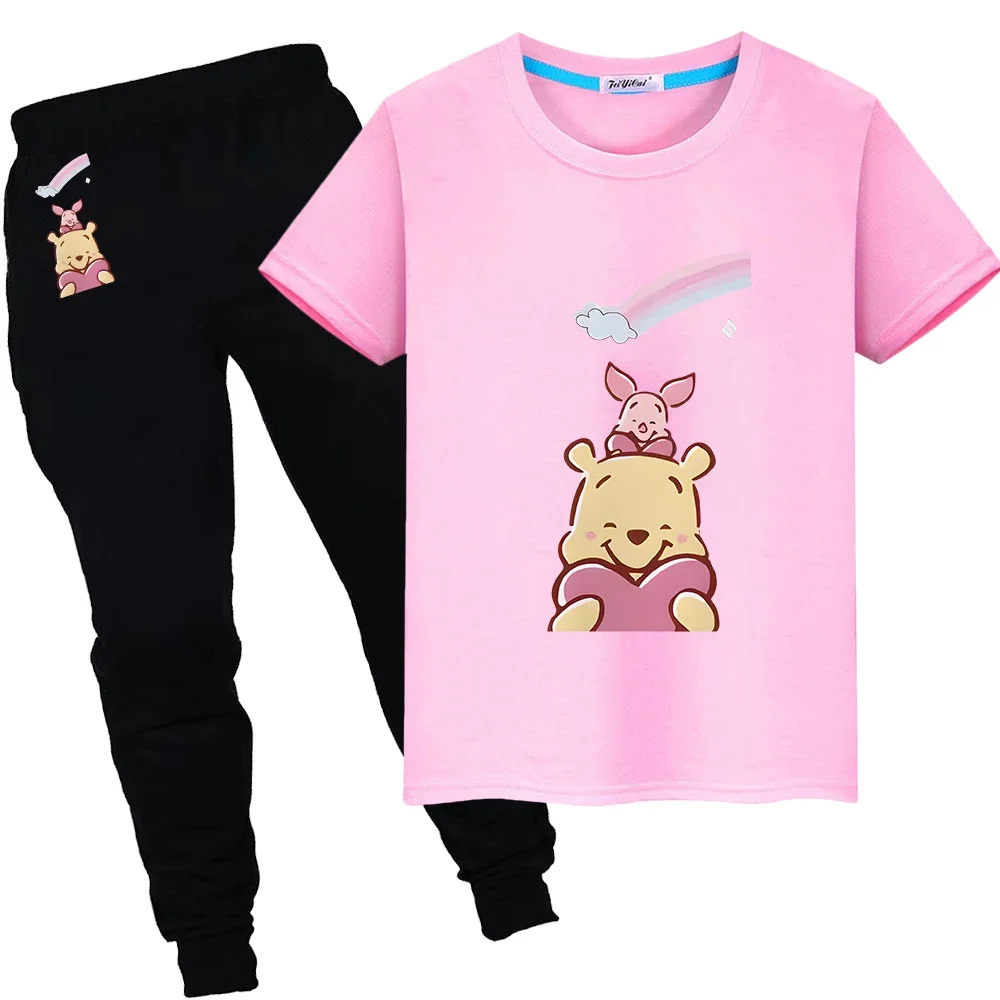 Disney Print 100%Cotton Kawaii T-shirt Summer boy girls 2PCS Sports Sets Short+pant Pooh Bear Cute Tshirts kids boutique clothes
Disney Print 100%Cotton Kawaii T-shirt Summer boy girls 2PCS Sports Sets Short+pant Pooh Bear Cute Tshirts kids boutique clothes