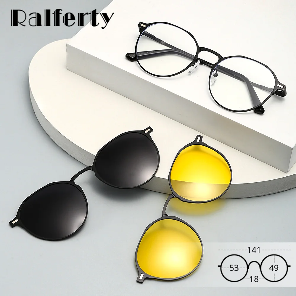 Магнитные очки Ralferty 2-в-1 с клипсами: для зрения и солнцезащитные, антибликовые, для ночного вождения, овальные, металлическая оправа, унисекс
Магнитные очки Ralferty 2-в-1 с клипсами: для зрения и солнцезащитные, антибликовые, для ночного вождения, овальные, металлическая оправа, унисекс
