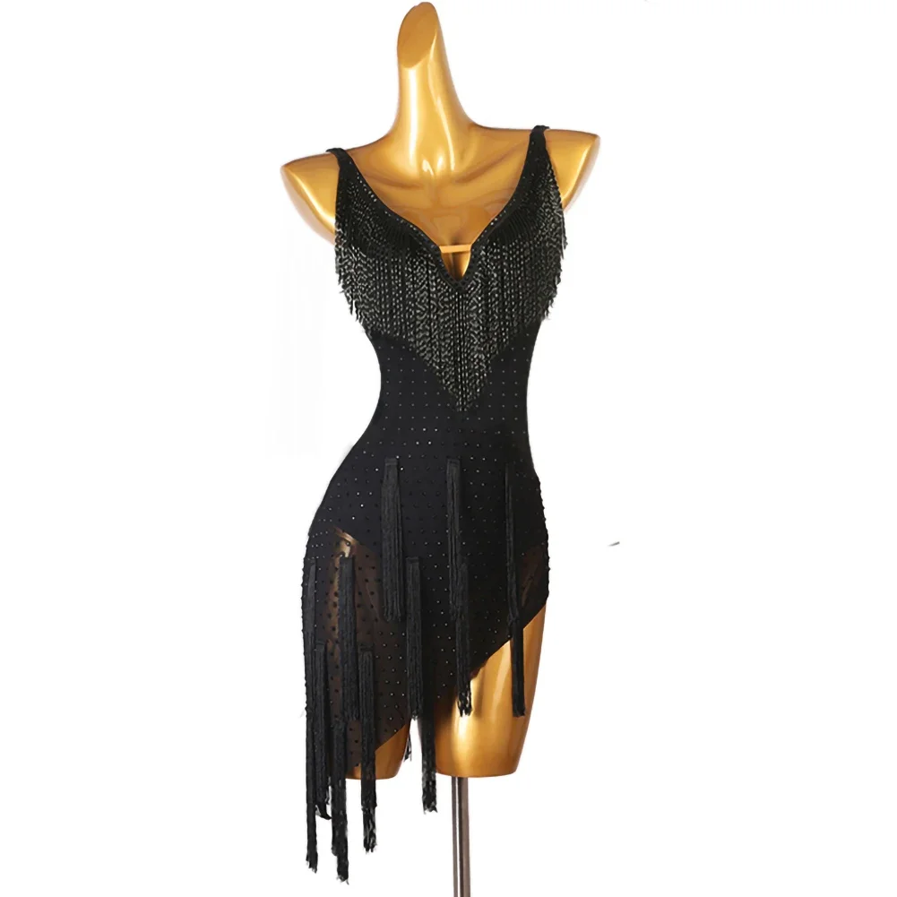 High-class Latin Dance Sexy Lady Performance Dress Tassel Rhinestone Strap Naked Back Rumba Cha Bull Dancing Dress News
High-class Latin Dance Sexy Lady Performance Dress Tassel Rhinestone Strap Naked Back Rumba Cha Bull Dancing Dress News